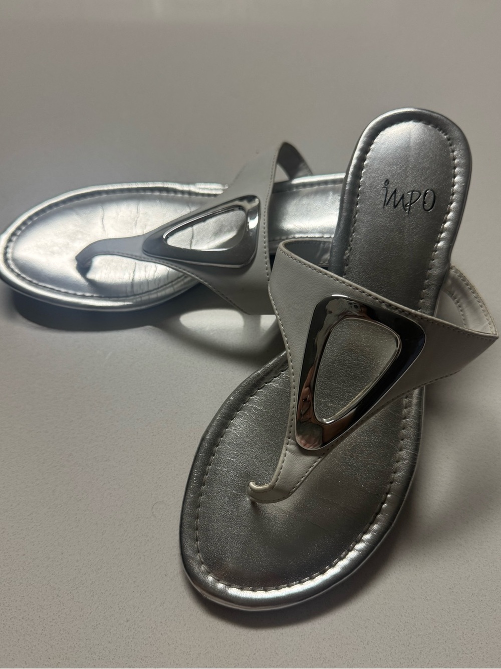 Y2K Impo Raven Silver Metallic Sandals